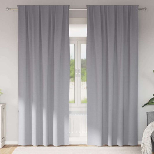 vidaXL Κουρτίνες 2 pcs Ανοιχτό γκρι 260 x 140 εκ. Πολυεστέρας