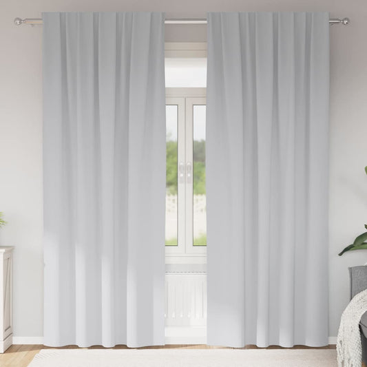vidaXL Κουρτίνες 2 pcs Ανοιχτό Γκρι 245 x 140 εκ. Πολυεστέρας