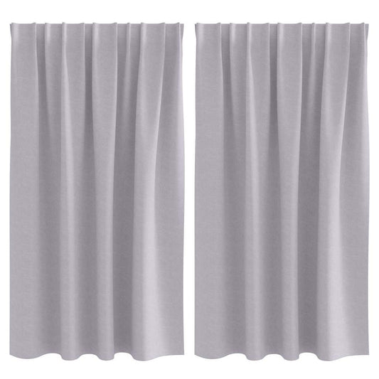 vidaXL Κουρτίνες με κουρτίνες 2 pcs Μεταλλικό Γκρι Πολυεστέρας