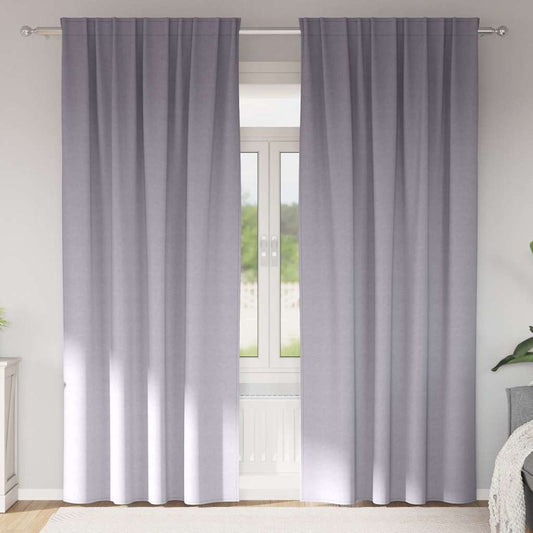 vidaXL Κουρτίνες 2 pcs Μεταλλικό Γκρι 260 x 140 εκ. Πολυεστέρας