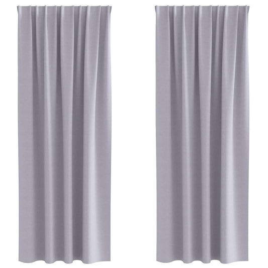 vidaXL Κουρτίνες 2 pcs Μεταλλικό Γκρι 260 x 140 εκ. Πολυεστέρας