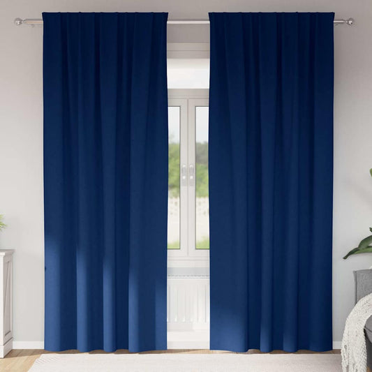 vidaXL Κουρτίνες 2 pcs Σκούρο Μπλε 260 x 140 εκ. Πολυεστέρας