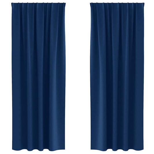 vidaXL Κουρτίνες 2 pcs Σκούρο Μπλε 260 x 140 εκ. Πολυεστέρας