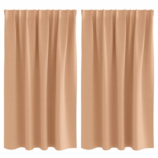 vidaXL Κουρτίνες 2 pcs Ανοιχτό καφέ 140 x 140 cm Πολυεστέρας
