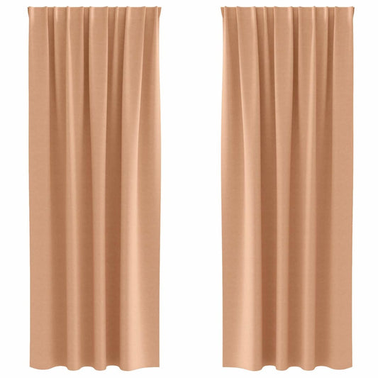 vidaXL Κουρτίνες 2 pcs Ανοιχτό καφέ 225 x 140 εκ. Πολυεστέρας