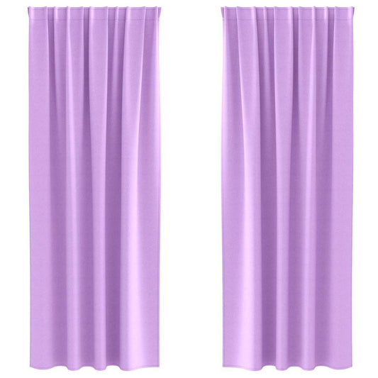 vidaXL Κουρτίνες με κουρτίνες 2 pcs Μοβ 260 x 140 εκ. Πολυεστέρας