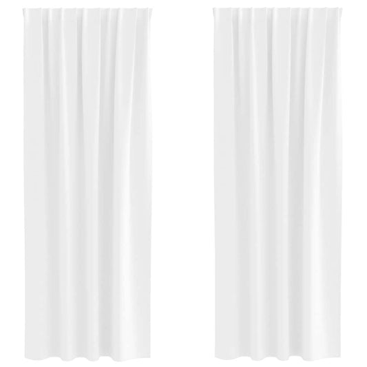 vidaXL Κουρτίνες με κουρτίνες 2 pcs Καθαρό Λευκό Πολυεστέρας