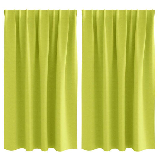 vidaXL Κουρτίνες με κουρτίνες 2 pcs Λαχανί 140 x 140 cm Πολυεστέρας