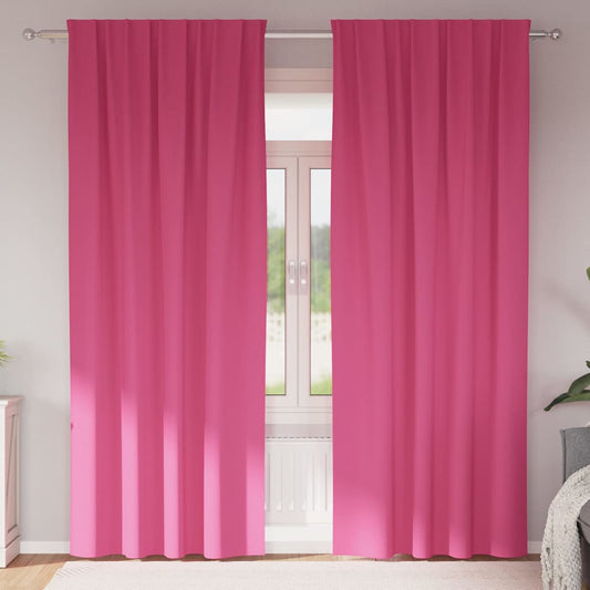 vidaXL Κουρτίνες 2 pcs Φωτεινό Ροζ 225 x 140 εκ. Πολυεστέρας
