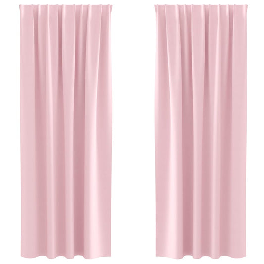 vidaXL Κουρτίνες 2 pcs Μωρουδίστικο Ροζ 245 x 140 εκ. Πολυεστέρας