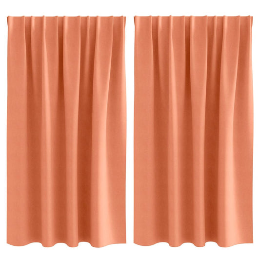 vidaXL Κουρτίνες με κουρτίνες 2 pcs Τερακότα 140 x 140 cm Πολυεστέρας