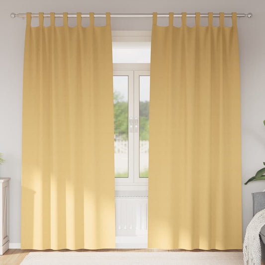 vidaXL Κουρτίνες με κουρτίνες 2 pcs Μπεζ 260 x 140 εκ. Πολυεστέρας