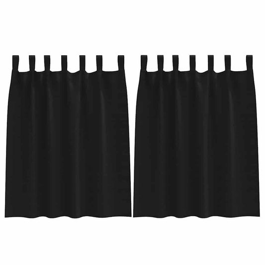 vidaXL Κουρτίνες με κουρτίνες 2 pcs Μαύρο Πολυεστέρας