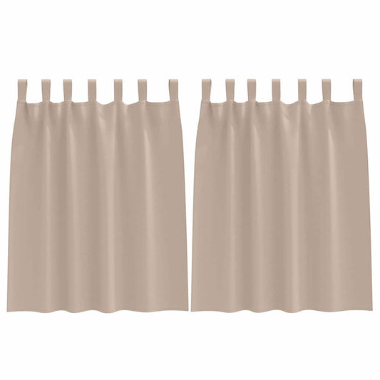 vidaXL Κουρτίνες με κουρτίνες 2 pcs Taupe Πολυεστέρας