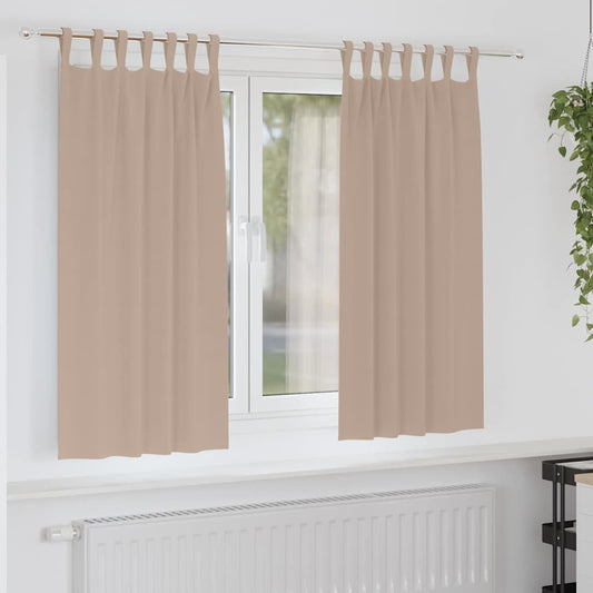 vidaXL Κουρτίνες με κουρτίνες 2 pcs Taupe Πολυεστέρας
