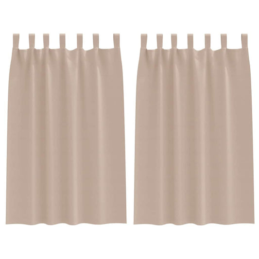 vidaXL Κουρτίνες με κουρτίνες 2 pcs Taupe Πολυεστέρας