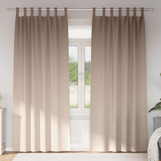 vidaXL Κουρτίνες με κουρτίνες 2 pcs Taupe 245 x 140 εκ. Πολυεστέρας