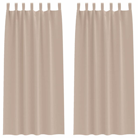 vidaXL Κουρτίνες με κουρτίνες 2 pcs Taupe 245 x 140 εκ. Πολυεστέρας