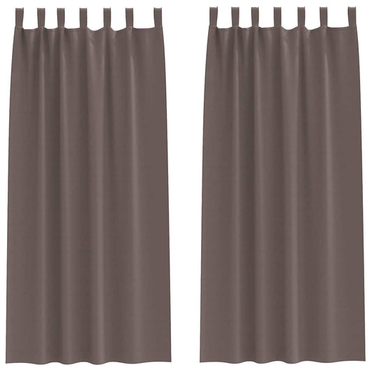 vidaXL Κουρτίνες 2 pcs Σκούρο καφέ Σκούρο καφέ 245 x 140 εκ.