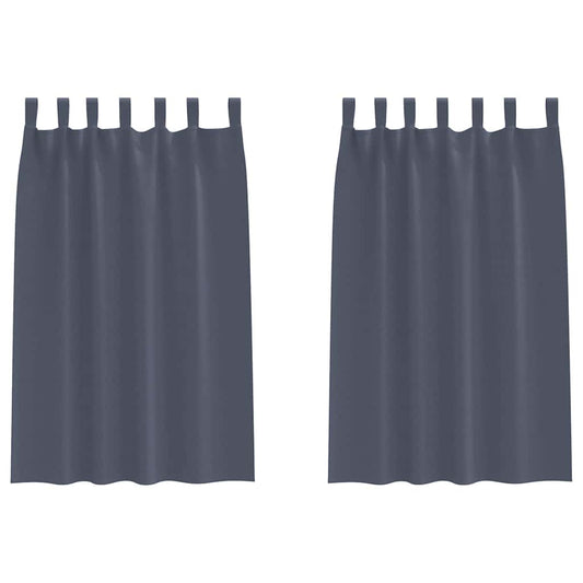 vidaXL Κουρτίνες με κουρτίνες 2 pcs Ανθρακί Πολυεστέρας