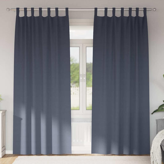 vidaXL Κουρτίνες με κουρτίνες 2 pcs Ανθρακί Πολυεστέρας