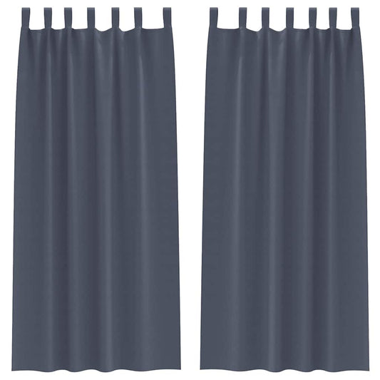 vidaXL Κουρτίνες με κουρτίνες 2 pcs Ανθρακί 260 x 140 εκ. Πολυεστέρας