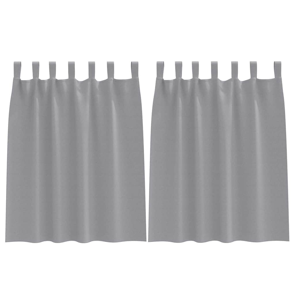 vidaXL Κουρτίνες με κουρτίνες 2 pcs Ανοιχτό γκρι Πολυεστέρας
