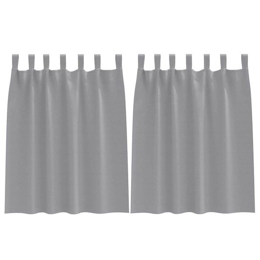 vidaXL Κουρτίνες με κουρτίνες 2 pcs Ανοιχτό γκρι Πολυεστέρας