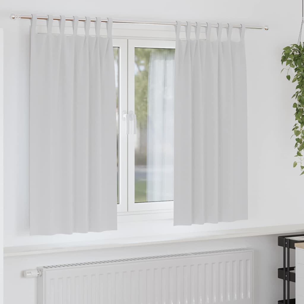vidaXL Κουρτίνες με κουρτίνες 2 pcs Ανοιχτό Γκρι Πολυεστέρας