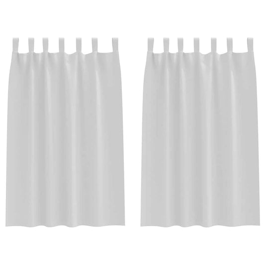 vidaXL Κουρτίνες με κουρτίνες 2 pcs Ανοιχτό Γκρι Πολυεστέρας