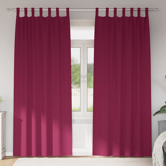 vidaXL Κουρτίνες με κουρτίνες 2 pcs Κόκκινο 260 x 140 εκ. Πολυεστέρας