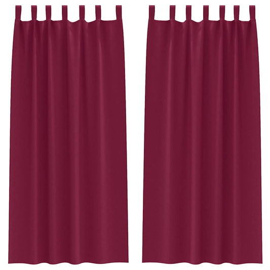 vidaXL Κουρτίνες με κουρτίνες 2 pcs Κόκκινο 260 x 140 εκ. Πολυεστέρας