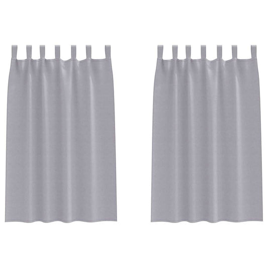 vidaXL Κουρτίνες με κουρτίνες 2 pcs Μεταλλικό Γκρι Πολυεστέρας