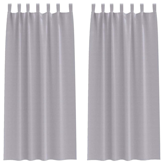 vidaXL Κουρτίνες 2 pcs Μεταλλικό Γκρι 245 x 140 εκ. Πολυεστέρας