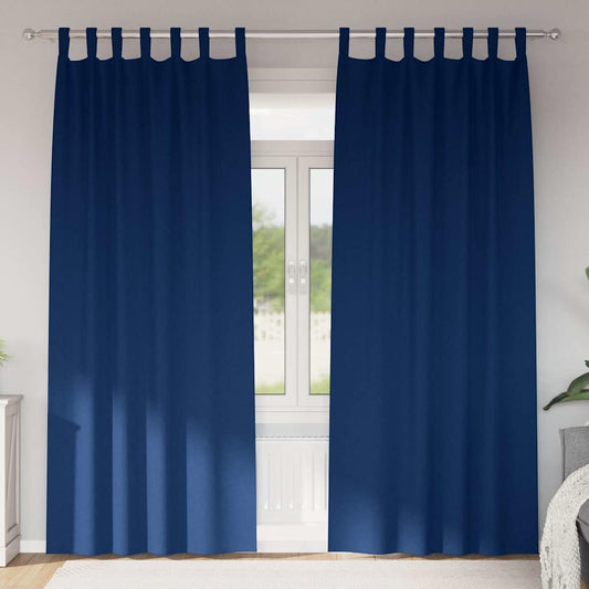 vidaXL Κουρτίνες 2 pcs Σκούρο Μπλε 245 x 140 εκ. Πολυεστέρας