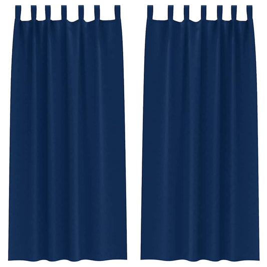 vidaXL Κουρτίνες 2 pcs Σκούρο Μπλε 260 x 140 εκ. Πολυεστέρας