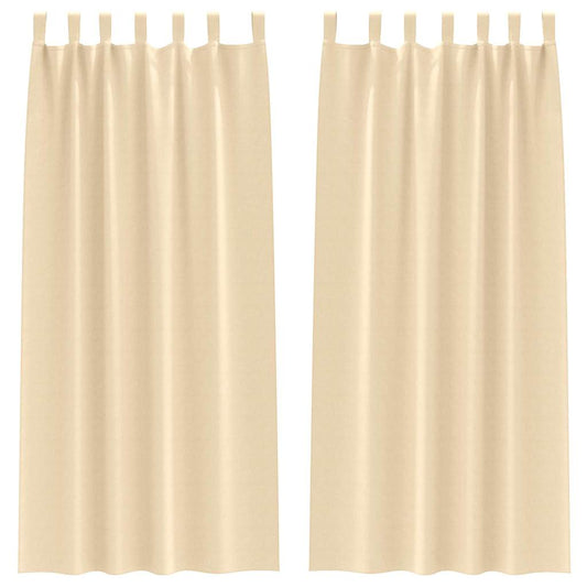 vidaXL Κουρτίνες με κουρτίνες 2 pcs Κρεμ 260 x 140 εκ. Πολυεστέρας