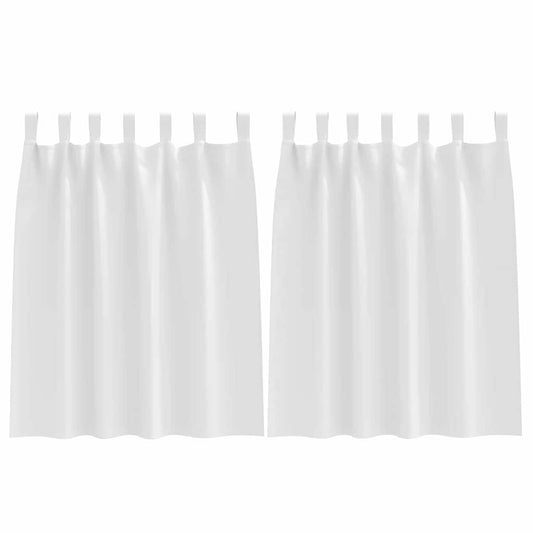 vidaXL Κουρτίνες με κουρτίνες 2 pcs Καθαρό Λευκό Πολυεστέρας