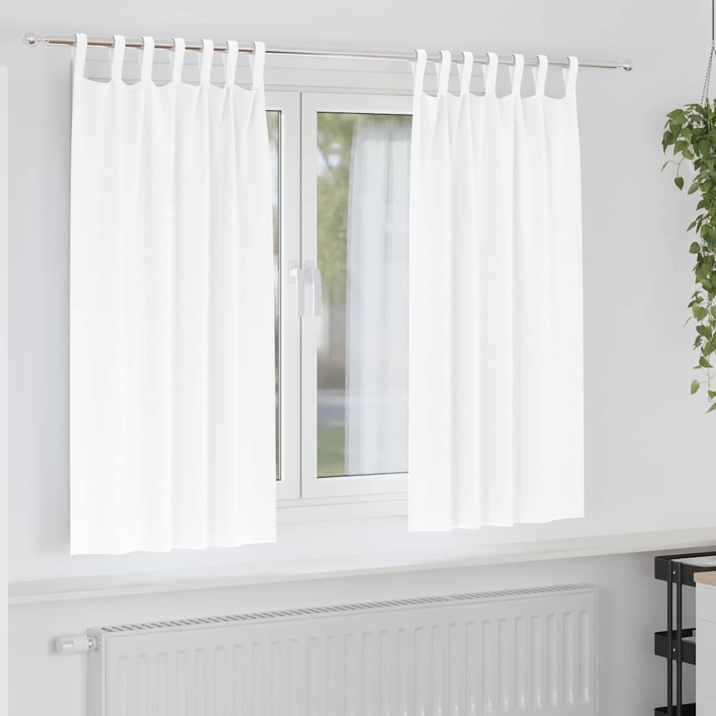 vidaXL Κουρτίνες με κουρτίνες 2 pcs Καθαρό Λευκό Πολυεστέρας