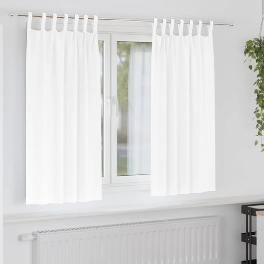 vidaXL Κουρτίνες με κουρτίνες 2 pcs Καθαρό Λευκό Πολυεστέρας