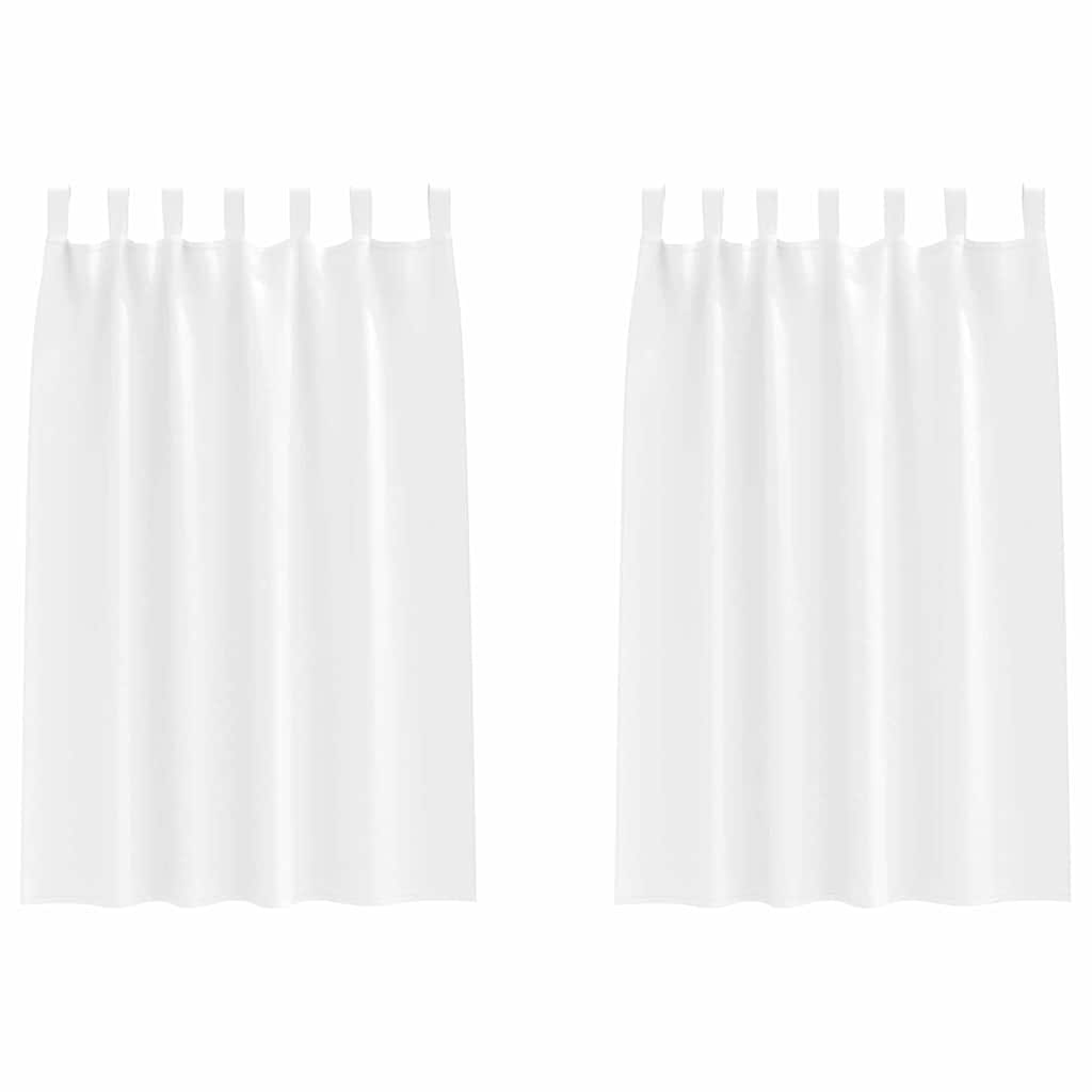 vidaXL Κουρτίνες με κουρτίνες 2 pcs Καθαρό Λευκό Πολυεστέρας