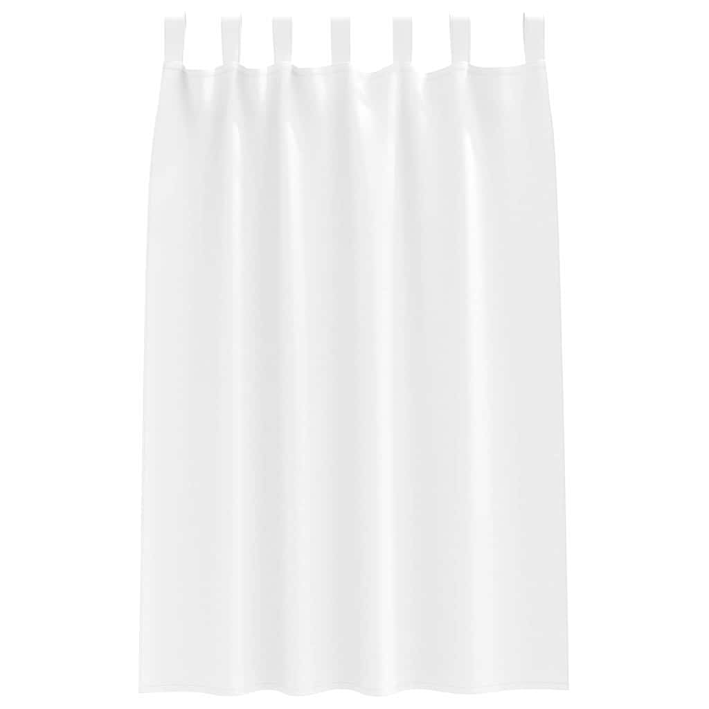 vidaXL Κουρτίνες με κουρτίνες 2 pcs Καθαρό Λευκό Πολυεστέρας