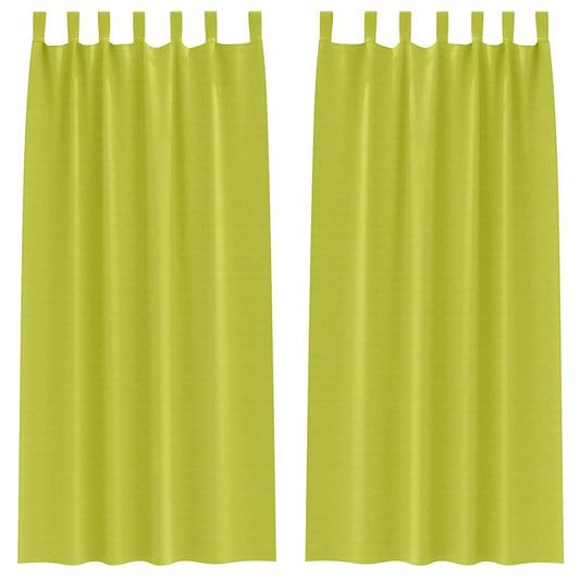 vidaXL Κουρτίνες με κουρτίνες 2 pcs Λαχανί 260 x 140 εκ. Πολυεστέρας