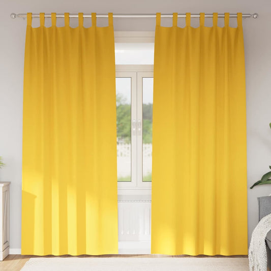 vidaXL Κουρτίνες 2 pcs κίτρινο μουσταρδί 260 x 140 εκ. Πολυεστέρας