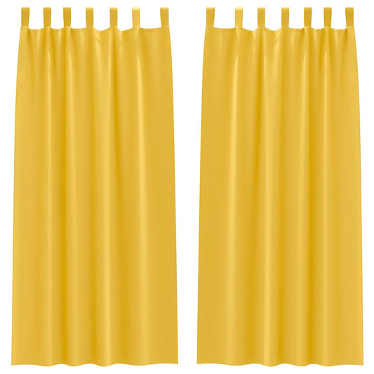 vidaXL Κουρτίνες 2 pcs κίτρινο μουσταρδί 260 x 140 εκ. Πολυεστέρας