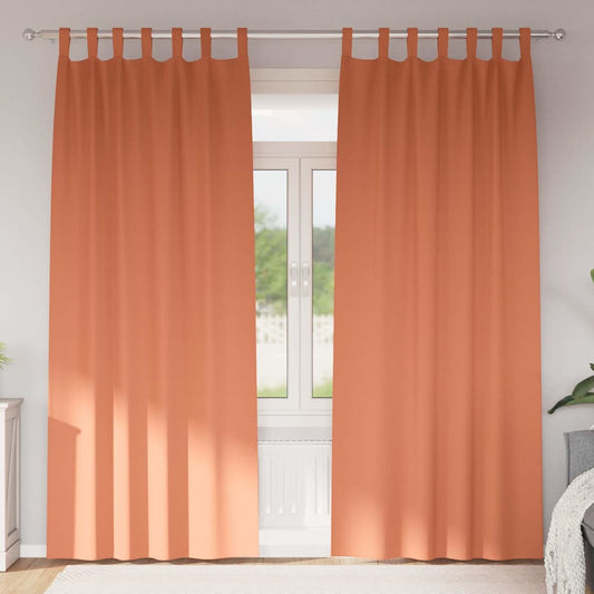 vidaXL Κουρτίνες με κουρτίνες 2 pcs Τερακότα 260 x 140 εκ. Πολυεστέρας