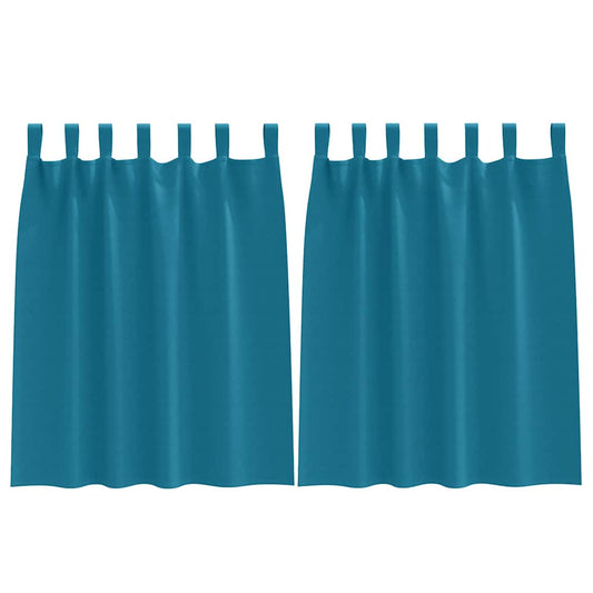 vidaXL Κουρτίνες με κουρτίνες 2 pcs Τιρκουάζ Πολυεστέρας