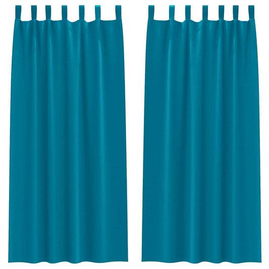 vidaXL Κουρτίνες με κουρτίνες 2 pcs Τιρκουάζ 245 x 140 εκ. Πολυεστέρας
