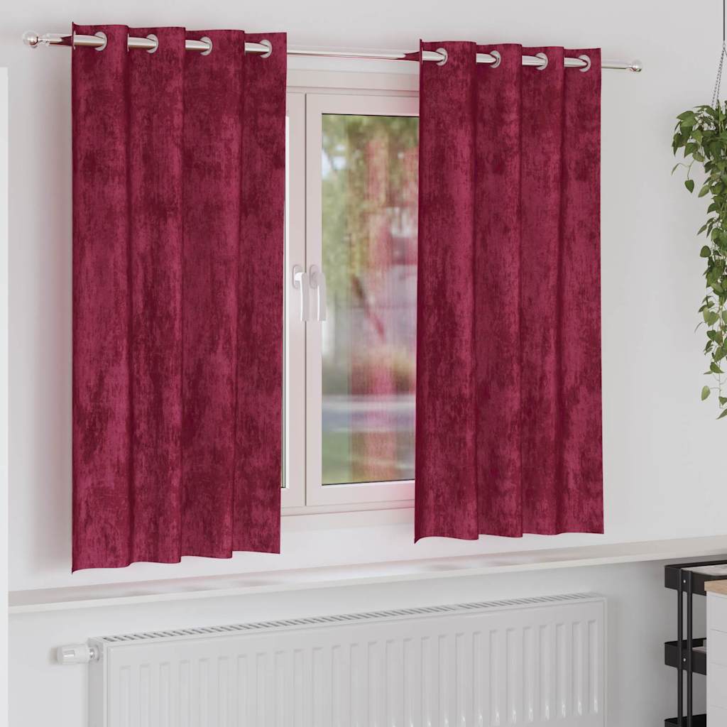 vidaXL Βελούδινες Κουρτίνες 2 τμχ. Κόκκινο 175 x 140 εκ. Βελούδο