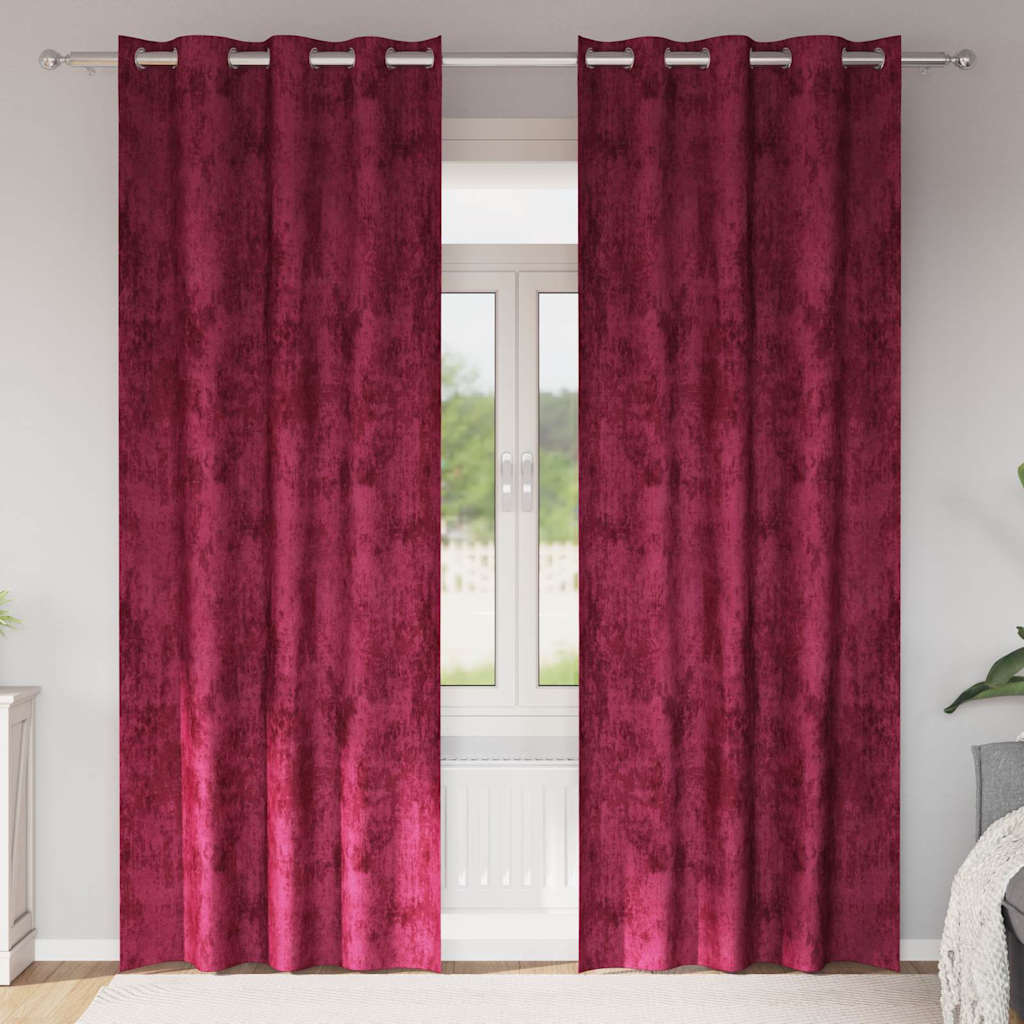 vidaXL Βελούδινες Κουρτίνες 2 τμχ. Μπορντό 245 x 140 εκ. Βελούδο